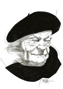 Giuseppe Ungaretti, 2024 (digitalt förbättrad blyertsteckning) av Dariush Radpour