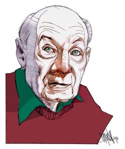 Gustave Thibon, 2014 (digital teckning med färgpennor) av Dariush Radpour