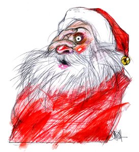Santa Claus, 2008 (digital teckning med färgpenna)