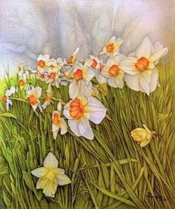 Dancing Daffodils, 2020 (blyerts på papper)