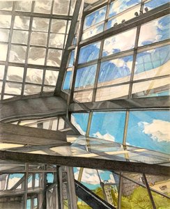 Through the Looking Glass, 2022 (blyerts på papper) av Darrell Windjack