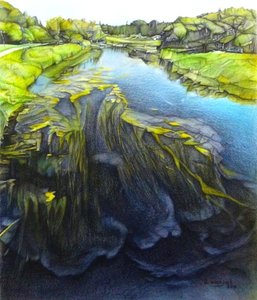 What Lies Beneath, 2018 (blyerts, bläck på papper) av Darrell Windjack
