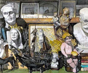 Window Shopping, 2019 (blyerts på papper) av Darrell Windjack
