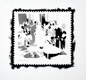 Feast of Pan (frimärksstudie), 2019 (tusch på papper)