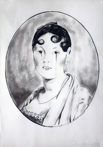Ingre Girl 3, 2003 (tusch på papper) av Darren Coffield