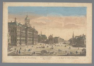 Utsikt över rådhuset på Dam-torget i Amsterdam Civilis Consilu Basilica Amstellodami / So.e Vue D