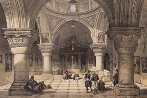 St Helenas kapell (färg litho) av David (after) Roberts