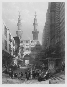 Gate of the Metwaleys, Cairo, från bilden i Royal Collection (gravyr) av David (after) Roberts