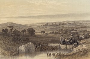 Jerusalem från norr (färg litho) av David (after) Roberts