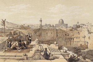 Omars moské (färg litho) av David (after) Roberts