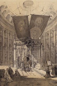 Den heliga gravens helgedom (färg litho) av David (after) Roberts