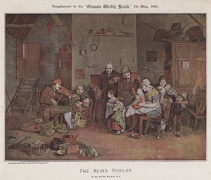 The Blind Fiddler (färg litho)