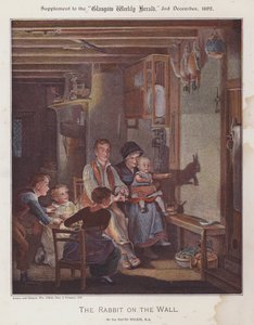 Kaninen på väggen (färg litho)