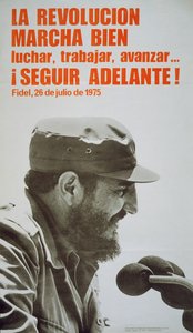 Affisch med Fidel Castro