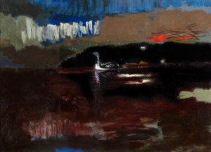 Black-throated Diver, ca 1986 (olja på duk) av David Alan Redpath Michie