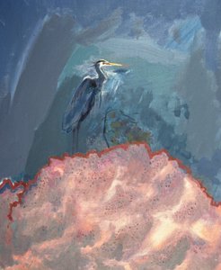 Great Blue Heron (olja på duk) av David Alan Redpath Michie