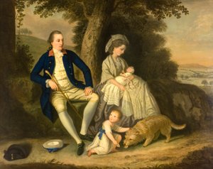 Porträtt av Charles Watson, Esq, och hans fru, Lady Mary, med deras två barn, James och Anne, i ett landskap
