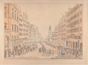 Utsikt över High Street i Edinburgh och kommissionären av David Allan