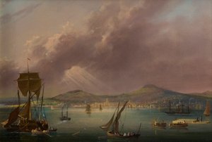 Dundee from the River, ca 1835 (olja på duk) av David Angelo Andrews