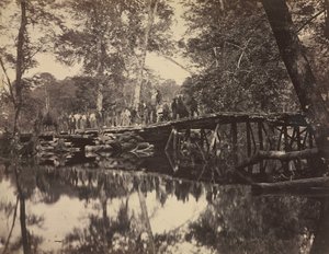 Military Bridge, över Chickahominy, Virginia av David B. Woodbury