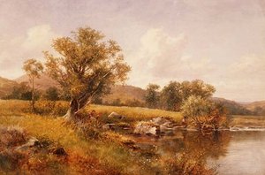Banken av Llugwy, norra Wales av David Bates