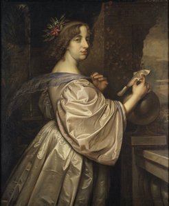 La reine Christine de Suede - Porträtt av drottning Christina av Sverige (1626-1689), av Beck, David (1621-1656). Olja på duk