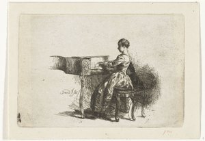 Flicka vid pianot