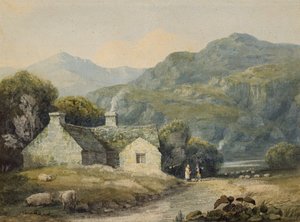 En bondgård i Llanberis, norra Wales (wc på papper)
