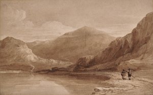 En vy i norra Wales med bro av David Cox