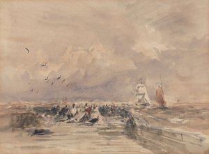 Dieppe Pier, hård vind av David Cox