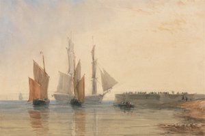 Ingång till Calais hamn av David Cox