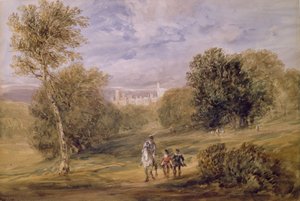 Haddon Hall från parken, 1831 av David Cox