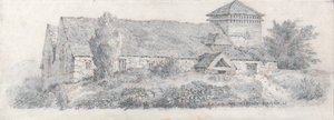 Llanfair Church, North Wales för A Treatise on Landscape Painting and Effect in Water Colours av David Cox