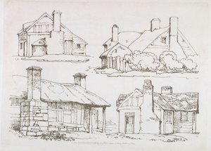 Plåt 3 från Progressive Lessons on Landscape for Young Beginners, 1816 (mjuk markets etsning) av David Cox