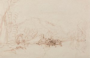 River Scene av David Cox