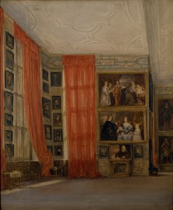 The Long Gallery at Hardwick (akvarell på papper) av David Cox