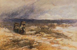 The Peat Gatherers nära Bettws-Y-Coed, North Wales (akvarell) av David Cox