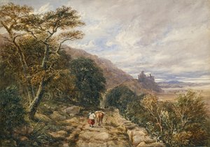 Landsväg som leder till Harlech Castle, 1842 av David Cox the elder