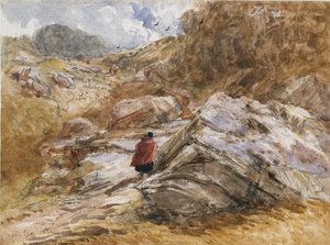 Bergspass vid Bettws-y-Coed, 1851 av David Cox the elder