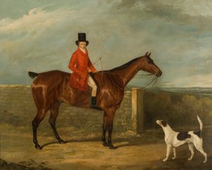 John Hall Kent i jaktdräkt sittande på en häst, 1825 av David Dalby