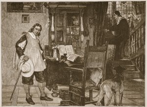 Mr. Oliver Cromwell besöker Mr. John Milton, illustration från 