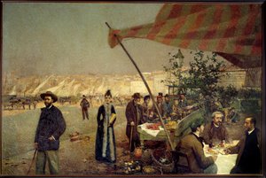 På Bregaillon i Marseille 1890 Målning av David Dellepiane (1866-1932)