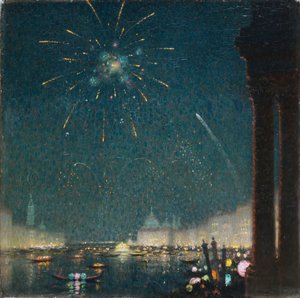Venetiansk karneval (olja på duk) av David Ericson