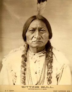 Sitting Bull (1834-1890) Amerikansk Dakota Sioux indianhövding (indiskt namn Tatanka Iyotake) fotografi av David F. Barry