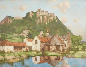 Nedanför vallarna i Stirling Castle (olja på duk) av David Gauld