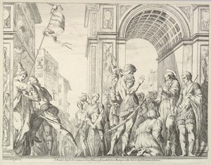 Saint James Cures a Blind Man, från The Story of Saints James and Christopher in the Erem..., 1776. av David Giovanni