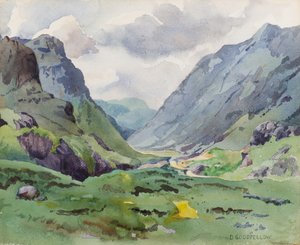 Glencoe, 1900-talet (akvarell) av David Goodfellow