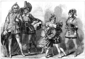 En scen från The Babes in the Wood, på Covent Garden Theatre, London, 1875.