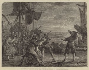 Scen från Wagners Opera Den flygande holländaren, på Lyceum Theatre