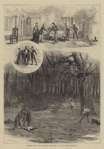 Scener från The Corsican Brothers, på Lyceum Theatre av David Henry Friston